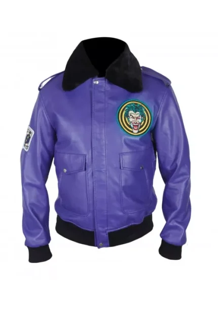 BATMAN HENCHMAN JOKER GOON PURPLE BOMBER JACKET