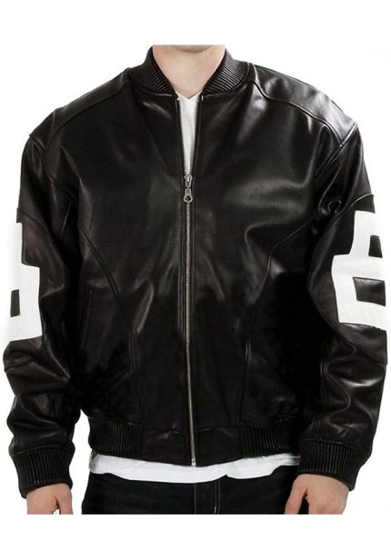 Men's Black Bomber Genuine Leather 8 Ball Jacket | Premium Quality & Style