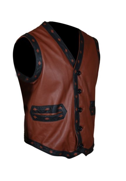 The Ultimate Warrior's Exclusive Costume Vest - Premium Genuine Leather Vest for Men