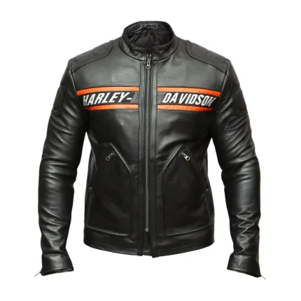 Bill Goldberg Harley Davidson Jacket Classic Harley Davidson Motorcycle Jacket Black & Orange