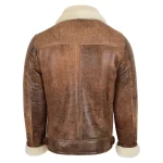 Mens Aviator Sheepskin Pilot Jacket Blen Vintage Brown 1