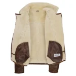 Mens Aviator Sheepskin Pilot Jacket Blen Vintage Brown 4