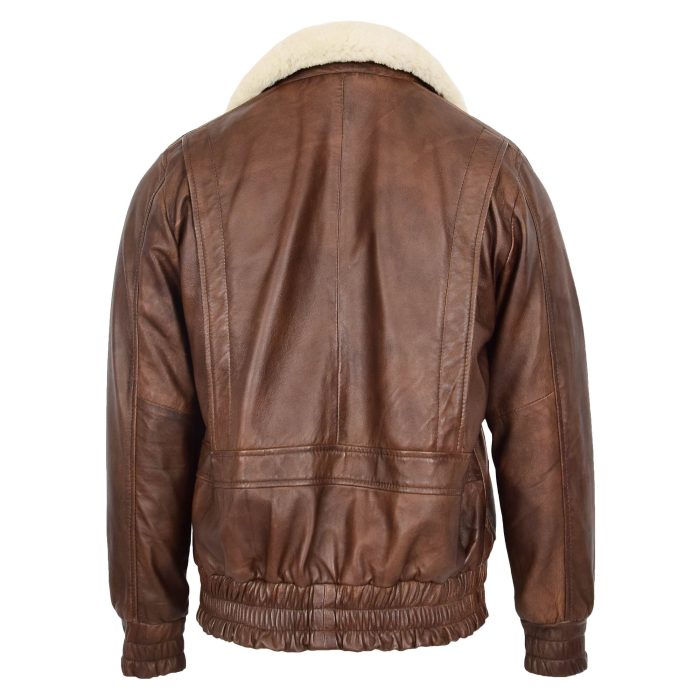 Mens G1 leather bomber jacket Aviator Style Cooper Brown 1