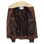 Mens G1 leather bomber jacket Aviator Style Cooper Brown 4