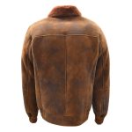 Mens Original Flyings Sheepskin Bomber Brown Ginger Shearling Jacket Curtis