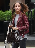 Alicia Vikander Leather Jacket