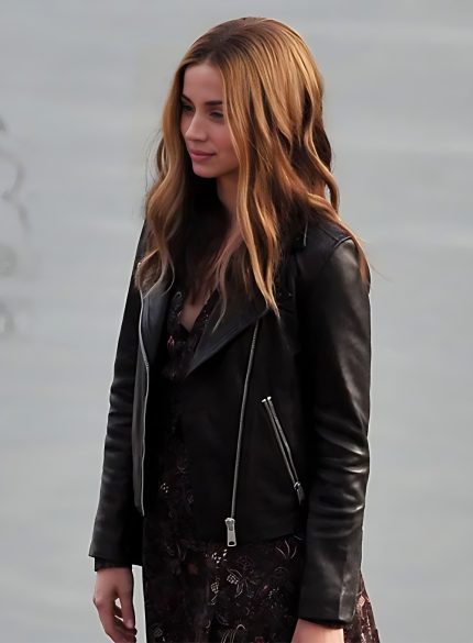 Ana de Armas Ghosted Leather Jacket