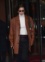 Bella Hadid Leather Trench Coat