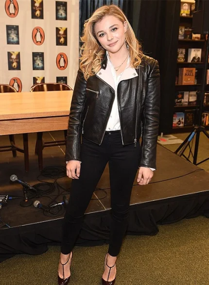 Chloe Grace Moretz Leather Jacket