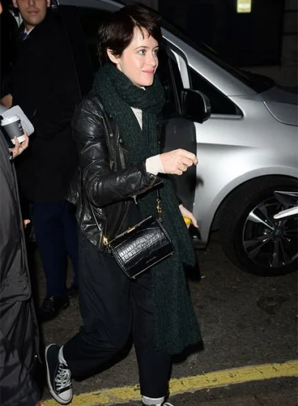 Claire Foy Leather Jacket