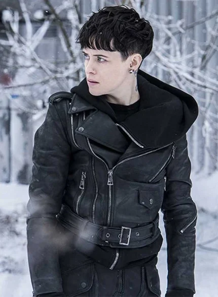 Claire Foy The Girl In The Spider’s Web Leather Jacket