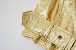 Amazing Vintage Studded Gold Leather Biker Vest