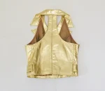 Amazing Vintage Studded Gold Leather Biker Vest