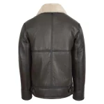 Men's Top Gun Style Sheepskin Jacket Oscar Brown White