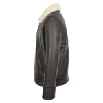 Men's Top Gun Style Sheepskin Jacket Oscar Brown White