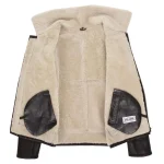 Men's Top Gun Style Sheepskin Jacket Oscar Brown White