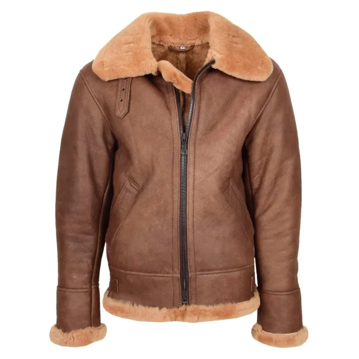 Men's Vintage Sheepskin Aviator B3 Jacket Felix Tan