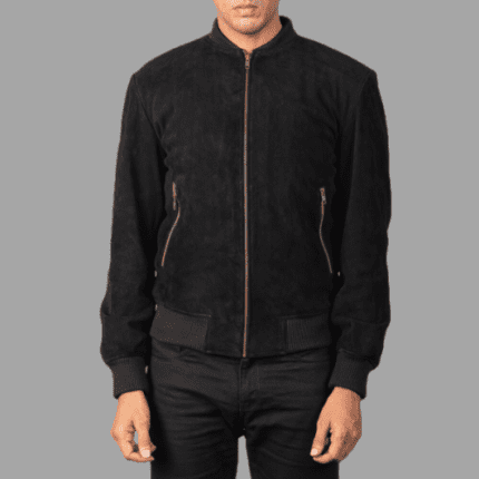 Shane Black Suede Bomber Jacket