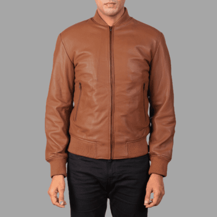 Shane Brown Leather Bomber Jacket