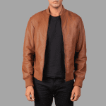 Shane Brown Leather Bomber Jacket