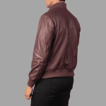 Shane Maroon Leather Bomber Jacket