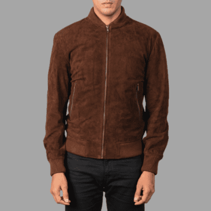 Shane Mocha Suede Bomber Jacket