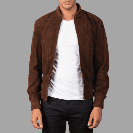 Shane Mocha Suede Bomber Jacket