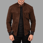 Sven Mocha Suede Bomber Jacket