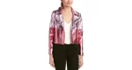 Women Purple-Pink Metallic Dual Color Leather Jacket