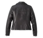 Women’s Classic Biker Debossed Leather Jacket