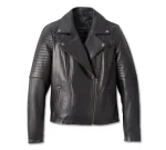 Women’s Classic Biker Debossed Leather Jacket